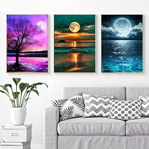 12 Pack Diamond Painting Kits, 5D Diamond Art Kits for Adults Full Drill Diamond Paintings Kit Crafts for Adults Beginners, DIY Beach Diamond Painting Packs Gem Art Home Wall Decor 11.8x15.7in