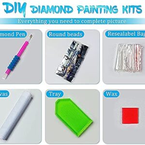 12 Pack Diamond Painting Kits, 5D Diamond Art Kits for Adults Full Drill Diamond Paintings Kit Crafts for Adults Beginners, DIY Beach Diamond Painting Packs Gem Art Home Wall Decor 11.8x15.7in
