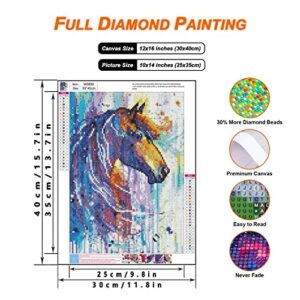 avpdupu Horse Diamond Painting Kits for Adults and Kids, Diamond Painting Horse Diamond Art Kits,5D Diamond Painting Art Horse Kits for Home Wall Decor 12x16inch