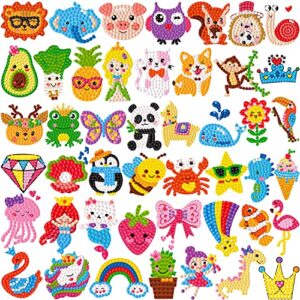 mdcgfod 46pcs 5d diamond painting kits for kids diamond painting kits by numbers cute animals creative diamond art for kids crafts for girls ages 8-12 easy for kids adult beginners to diy (animals)