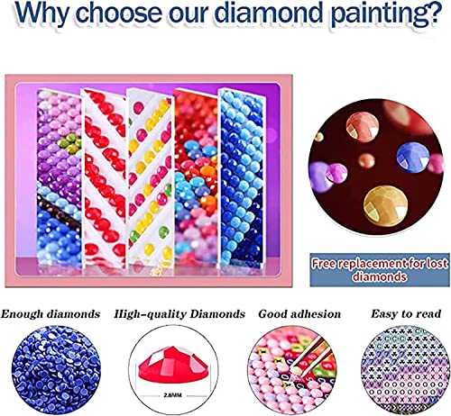 VeGuude Diamond Painting Kits for Adults - Skeleton Skeleton DIY 5D Diamond Art Kits Full Drill Diamond Dots Paintings with Diamonds Gem Art and Crafts Home Decor 12x16inch