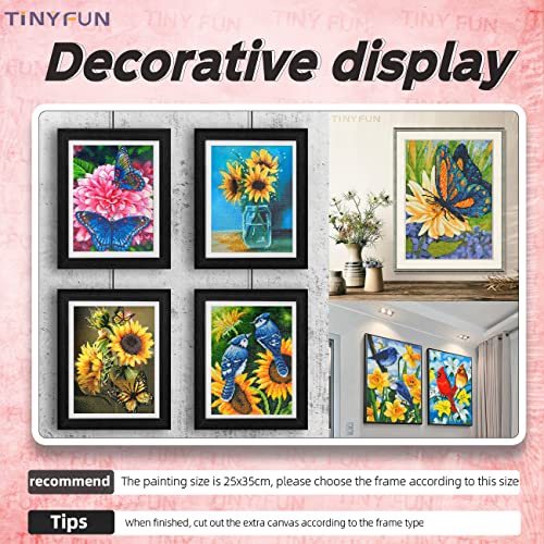 TINY FUN 12 Pack Diamond Painting Kits for Adults - 5D DIY Flower Diamond Art Paint with Round Full Drill Diamonds for Beginners, Home Wall Decoration and Gifts (12X16 Inch)