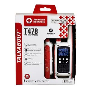 Motorola Solutions Red Cross T478 Talkabout White Rechargeable Emergency preparedness 35-Mile 2-Way Radio