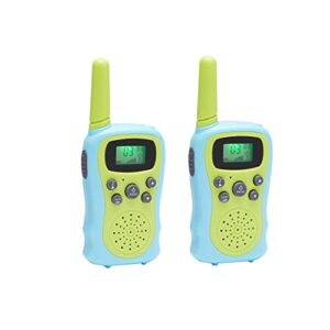 amazon basics kids walkie talkie set, set of 2, green and blue