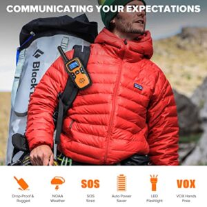 Walkie Talkies for Adults-Wishouse 2 Way Radio Long Range,Hiking Accessories Camping Gear Toys for Kids with Flashlight,SOS Siren,NOAA Weather Alert Scan,VOX,22 Channel,Easy to Use(No Battery Charger)