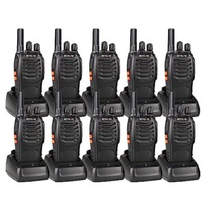 retevis h-777 2 way radios, walkie talkies for adults, rechargeable long range two way radio, shock resistant, short antenna for business education(10 pack)