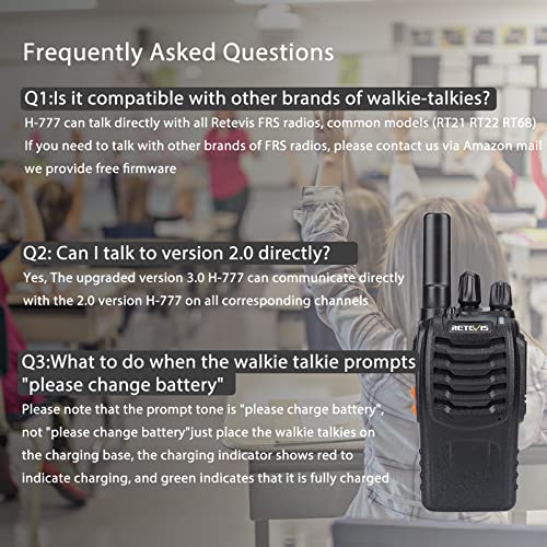 Retevis H-777 2 Way Radios, Walkie Talkies for Adults, Rechargeable Long Range Two Way Radio, Shock Resistant, Short Antenna for Business Education(10 Pack)
