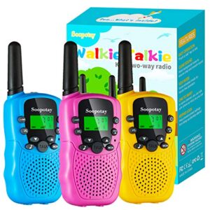 soopotay kids toys for ages 5 6 7 8 9 10 11 12, walkie talkies for kids & adults, long range kids walkie talkie 3 pack, kids two-way radios, boys or girls birthday gifts for 5-12 years old