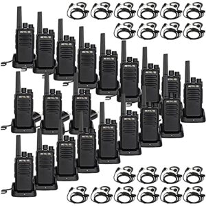 retevis rt68 walkie talkies with earpiece,2 way radios long range,heavy duty walkie talkies for adults,rechargeable with usb charger base, for restaurant school manufacturing healthcare(20 pack)