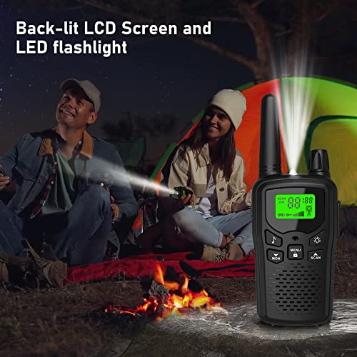 Walkie Talkies,Erelis Long Rang Walkie Talkies with 22 FRS Channels,Walkie Talkies for Adults with Lamp,VOX,LCD Display for Outdoor Activities