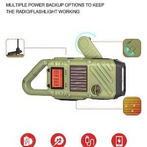 Rechargeable Emergency Radios Walkie Talkies for Adults with FM/NOAA, Weather Alerts, LED Flashlight, and Solar Hand Crank - Long Range 2 Way Radios with USB Charging and SOS Alarm