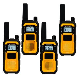 retevis rb48 heavy duty walkie talkies,waterproof two way radio,shock-resistant,2000 mah,emergency alert,2 way radio long range for job site (4 pack)
