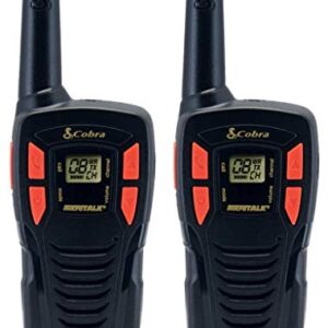 Cobra ACXT145 Compact Walkie Talkies for Adults - Rechargeable, Lightweight, 22 Channels, Long Range 16-Mile Two-Way Radio Set (2-Pack), black