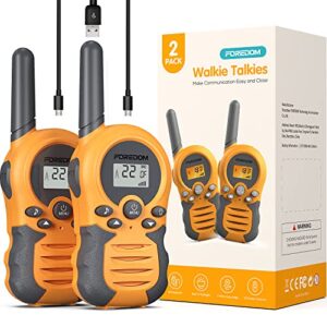 FOREDOM FD688 Rechargeable Walkie Talkies for Kids Long Range with Flashlight, 2 Pack