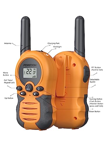 FOREDOM FD688 Rechargeable Walkie Talkies for Kids Long Range with Flashlight, 2 Pack