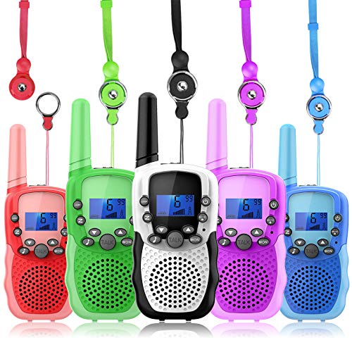 Wishouse Walkie Talkies 5 Pack Long Range, Family Wearable Radio for Kids Adults,Girls Boys Army Toys with Flashlight Lanyards for Outdoor Camping Games Cosplay Xmas Birthday Gift Children