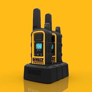 DEWALT DXFRS800 2 Watt Heavy Duty Walkie Talkies - Waterproof, Shock Resistant, Long Range & Rechargeable Two-Way Radio with VOX (2 Pack)