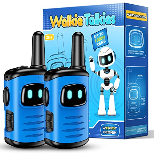 Walkie Talkies Toys for Kids 3-6: DASTION-99 Mini Robots Walkies Talkie Birthday Gifts for 3 4 5 6 Year Old Boys Toys for 3-5 Year Old Boy Outdoor Games for Kid Blue 2 Pack