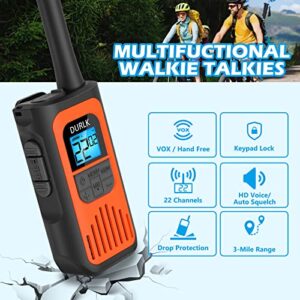 Walkie Talkies 4 Pack, Walkie Talkies for Adults Long Range FRS Walky Talky Two-Way Radios with 22 Channels FRS VOX LCD Display for Camping Hiking Cruise Ships