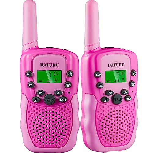 Walkie Talkies,Walkie Talkies for Kids 22 Channels 2 Way Radio with Backlit LCD Screen & LED Flashlight, Birthday Gifts Toys for Girls(Pink,2 Pack)