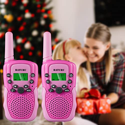 Walkie Talkies,Walkie Talkies for Kids 22 Channels 2 Way Radio with Backlit LCD Screen & LED Flashlight, Birthday Gifts Toys for Girls(Pink,2 Pack)