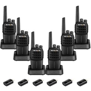 retevis rt40b walkie talkies long range for adults,rechargeable 2 way radios with built-in high power speaker, lightweight with emergency alarm, portable two way radios (6pack)