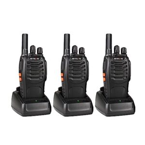 retevis h-777 walkie talkies rechargeable, 2 way radios long range, portable frs two-way radios, short antenna, led flashlight, for adults family outdoor (3 pack)