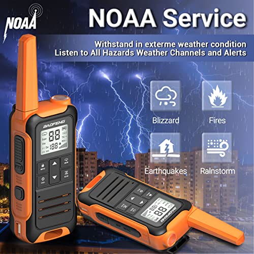 Walkie Talkies for Adults Long Range Baofeng Two Way Radio Hiking Accessories Camping Gear Toys for Kids with Flashlight,NOAA Weather Alert Scan,VOX,22 Channel,Easy to Use(No Battery Charger)