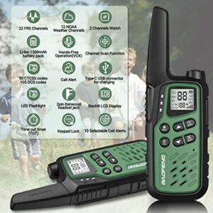 Baofeng MP25 Walkie Talkies Long Range for Adults 22 Channel FRS Walky Talky Rechargeable Handheld Two Way Radios with Flashlight(Not Include Battery)