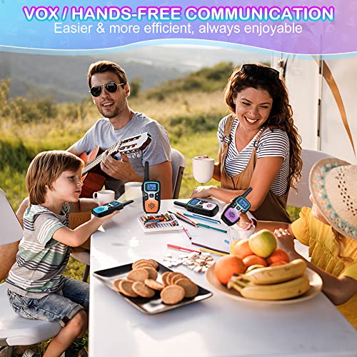 Wishouse Walkie Talkies for Kids Adults Long Range Rechargeable,Birthday Gift for 4-12 Year Old Girls Boys,Camping Gear Toys with Flashlight,SOS Siren,NOAA Weather Alert,VOX,22 Channels,Easy to Use