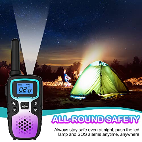 Wishouse Walkie Talkies for Kids Adults Long Range Rechargeable,Birthday Gift for 4-12 Year Old Girls Boys,Camping Gear Toys with Flashlight,SOS Siren,NOAA Weather Alert,VOX,22 Channels,Easy to Use