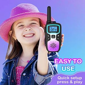 Wishouse Walkie Talkies for Kids Adults Long Range Rechargeable,Birthday Gift for 4-12 Year Old Girls Boys,Camping Gear Toys with Flashlight,SOS Siren,NOAA Weather Alert,VOX,22 Channels,Easy to Use