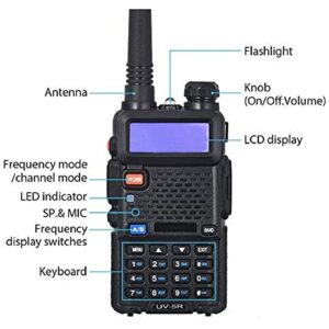 Baofeng UV-5R Two Way Radio Handheld Ham Radio Dual Band Walkie Talkie(2PACK, Black)