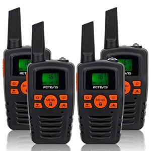 retevis ra35 walkie talkies, long range walkie talkies, family 2 way radios walkie talkie for adults kids 4, flashlight, outdoor, camping, hiking 4 pack