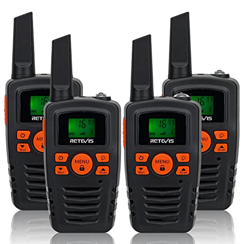 Retevis RA35 Walkie Talkies, Long Range Walkie Talkies, Family 2 Way Radios Walkie Talkie for Adults Kids 4, Flashlight, Outdoor, Camping, Hiking 4 Pack