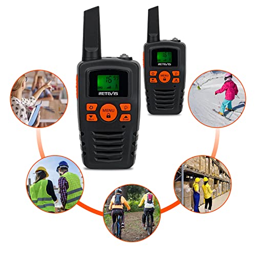 Retevis RA35 Walkie Talkies, Long Range Walkie Talkies, Family 2 Way Radios Walkie Talkie for Adults Kids 4, Flashlight, Outdoor, Camping, Hiking 4 Pack