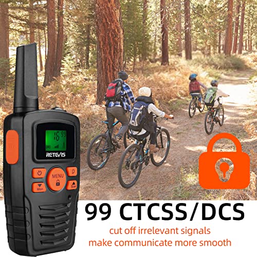 Retevis RA35 Walkie Talkies, Long Range Walkie Talkies, Family 2 Way Radios Walkie Talkie for Adults Kids 4, Flashlight, Outdoor, Camping, Hiking 4 Pack