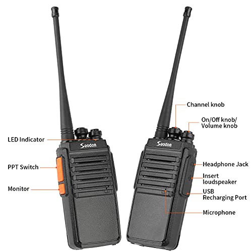 Seodon Walkie Talkies for Adults with Backup Batteries for Each Walkie Talkie Long Range Two Way Radio with Earpieces 3 Pack