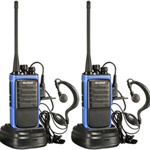 Arcshell Rechargeable Long Range Two-Way Radios with Earpiece 2 Pack Walkie Talkies Li-ion Battery and Charger Included