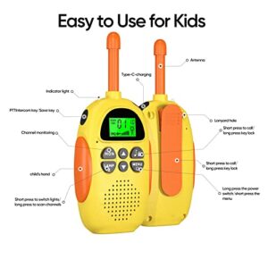 Walkie Talkies for Kids: 2 Pack Rechargeable Kids Walkie Talkies, Long Range 22 Channels 2 Way Radio Kids Christmas Birthday Outdoor Camping Fun Toy Gift for 3-12 Year Old Boys Girls