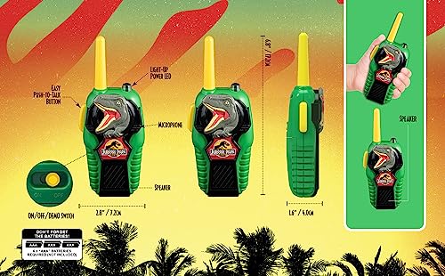 ekids Jurassic Park Toy Walkie Talkies for Kids, Indoor and Outdoor Toys for Kids and Fans of Jurassic Park Toys