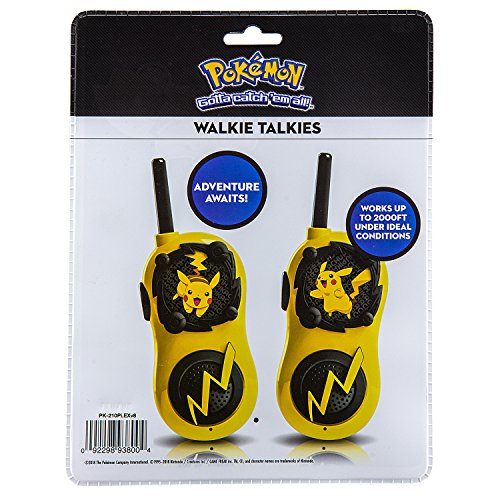 eKids Pokemon Walkie Talkies Pikachu Toys FRS Walkie Talkies for Kids Long Range Static Free Easy to Use For Indoor and Outdoor Games