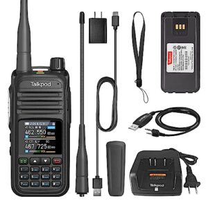 talkpod a36plus gmrs handheld radio，512 channel ham walkie talkies for adult long range, am air vhf uhf 7-band receive