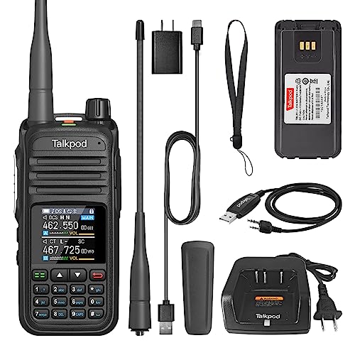 Talkpod A36Plus GMRS Handheld Radio，512 Channel Ham Walkie Talkies for Adult Long Range, AM AIR VHF UHF 7-Band Receive