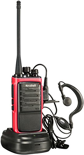 Arcshell Rechargeable Long Range Two-Way Radios with Earpiece 2 Pack Walkie Talkies Li-ion Battery and Charger Included