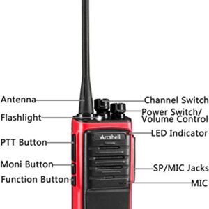 Arcshell Rechargeable Long Range Two-Way Radios with Earpiece 2 Pack Walkie Talkies Li-ion Battery and Charger Included