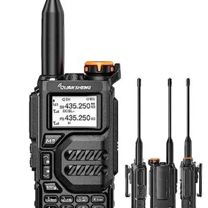 QuanshengUVK5 AM/FM/DTMF walkie Talkie 200 Channel Three Frequency Receiving walkie Talkie NOAA Weather Forecast, with Flash VOX Replication Frequency LCD Display for Hiking Camping Trip (1 Piece)