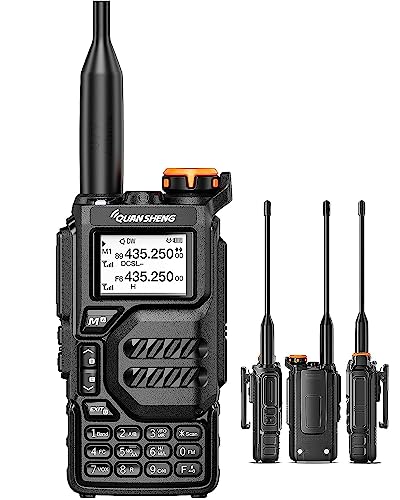 QuanshengUVK5 AM/FM/DTMF walkie Talkie 200 Channel Three Frequency Receiving walkie Talkie NOAA Weather Forecast, with Flash VOX Replication Frequency LCD Display for Hiking Camping Trip (1 Piece)