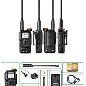 QuanshengUVK5 AM/FM/DTMF walkie Talkie 200 Channel Three Frequency Receiving walkie Talkie NOAA Weather Forecast, with Flash VOX Replication Frequency LCD Display for Hiking Camping Trip (1 Piece)