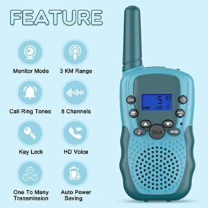 Selieve Walkie Talkies for Kids, Rechargeable Kids Toy for 3 4 5 6 7 8 Year Old Boys Girls, Walkie Talkies Long Range with 22 Channels for Outdoor Adventures, Camping, Hiking